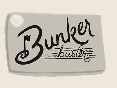 Bunker buster badge branding bunker character design golf golfball golfer illustration logo minneapolis mn texture ui vector vintage