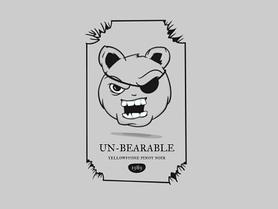 UN-Bearable Pinot wine label bear branding character design illo illustration ipad logo minneapolis mn procreate texture ui vector weeklywarmup wine wine label