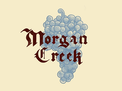 Morgan Creek black lettering grapes illustration line drawing social texture vineyard vintage wine