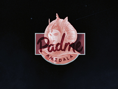 Padme Badge applepencil badge illustration ipad ipad pro lockup padme space star wars typography