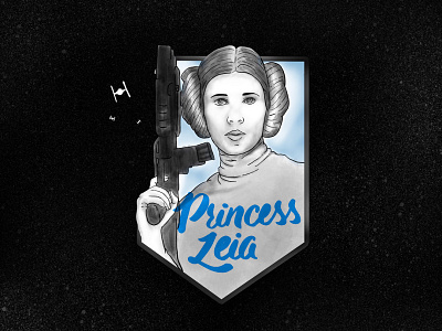 Leia badge character design illustration lettering minneapolis minnesota mn star wars texture