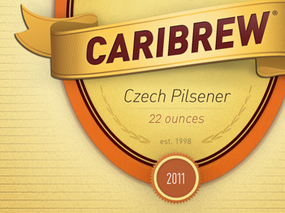 Caribrew Beer Label beer brown label ribbon