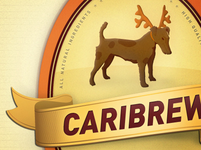 Caribrew Beer Label — 2nd Quarter beer brown label ribbon