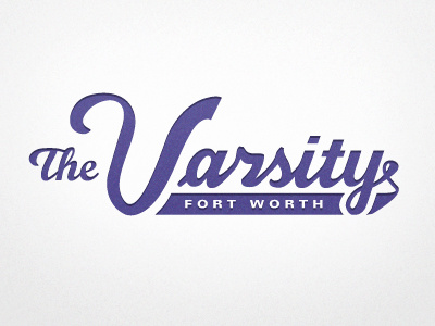 The Varsity Logo WIP hand writing identity logo purple script