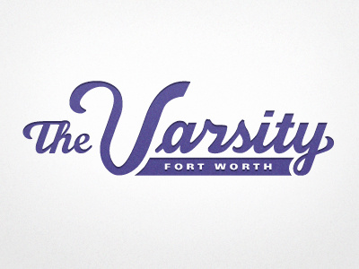 The Varsity Logo hand writing identity logo purple script
