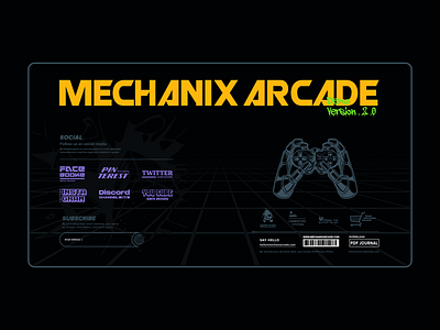 Mechanix Arcade — Footer footer game graphic design ui