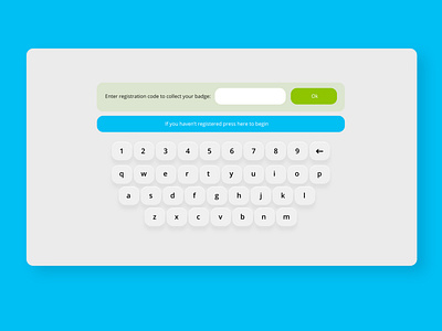 Keyboard for Kiosk / registration panel app design flat materialdesign minimal ui ux