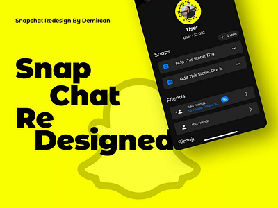 Snapchat dark mode with profile Photo by Mahsun Demircan on Dribbble