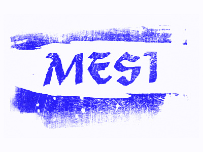 Mesi woodcut label design