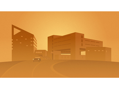 Gattaca Aerospace Corporation architecture ethan hawke film gattaca golden hour grain illustration lithography movie space