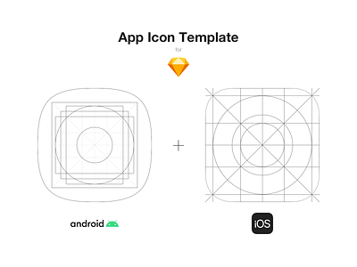 Android + iOS App Icon Template for Sketch android android app app application design graphic icon icon template ios ios 13 ios app mobile mock up mockup sketch sketchapp template
