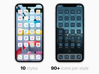 iPhone Line App Icons Pack app apple application graphice home screen icon iconpack ios ios 14 ios14 iphone iphone 12 iphone screen iphone12 line line icons productred sketch vector