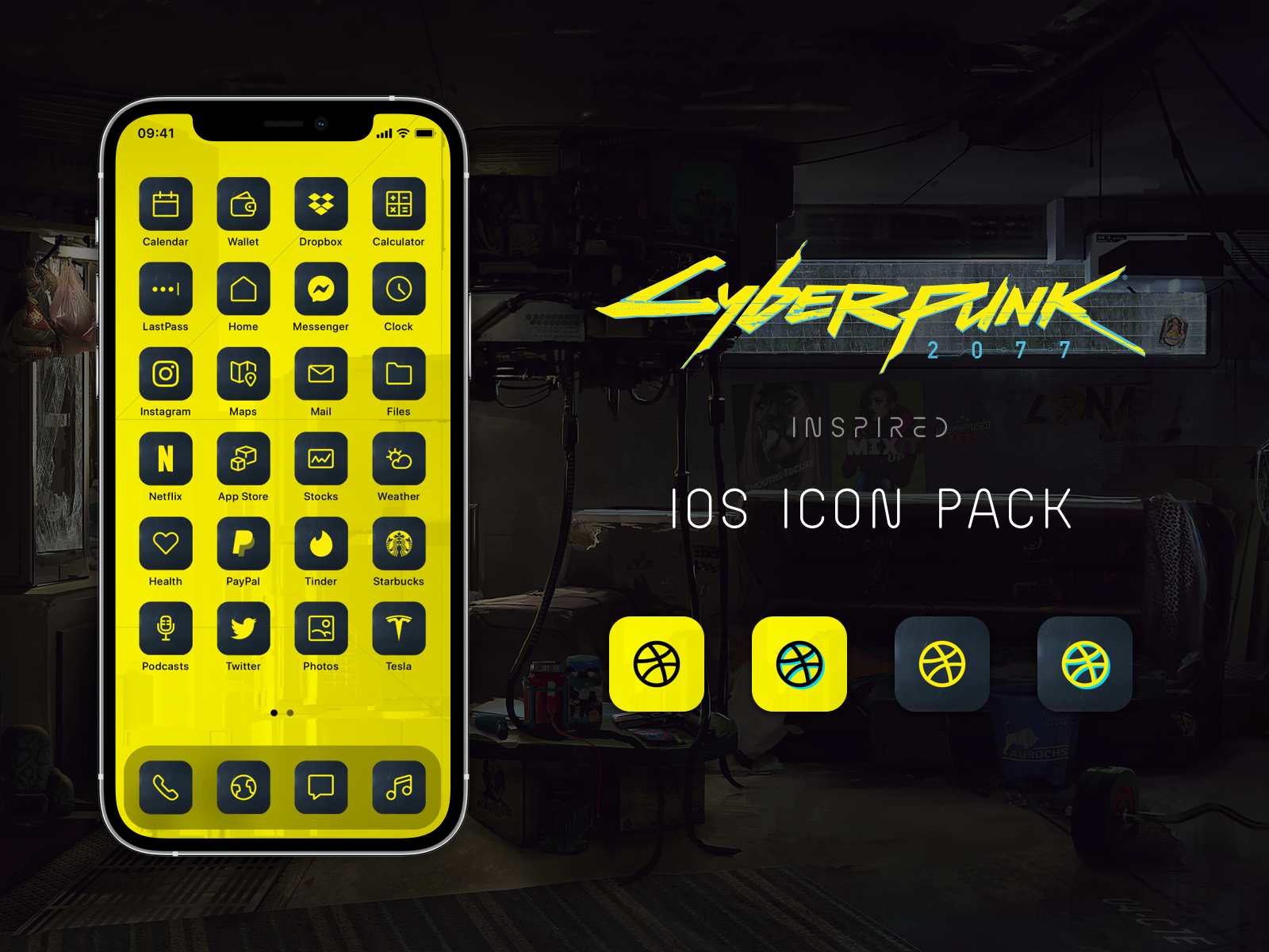 Cyberpunk 2077 inspired icon pack for iOS by BHPX on Dribbble