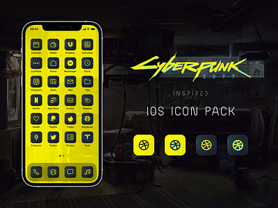 Cyberpunk 2077 inspired icon pack for iOS