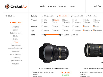 Cvakni.to equipment photograhy photoshop shop ui ux web website