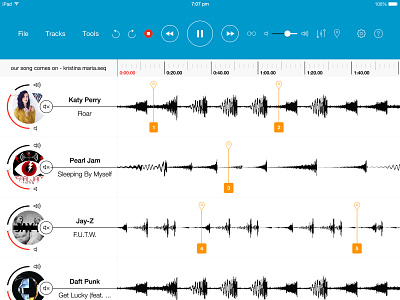 Notetracks - Take notes on music app application design ipad iphone mobile music notes notetracks photoshop timeline ui ux