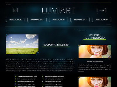 Lumiart - personal website design gallery photoshop portfolio sci fi scifi ui ux web website