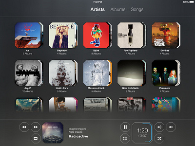 Voxe - Tablet Music App app application ipad mobile mobile app music music app photoshop tablet ui ux voxe