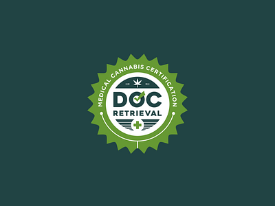 Doc Retrieval Logo cannabis certification design emblem logo health services logo logo a day medical vector