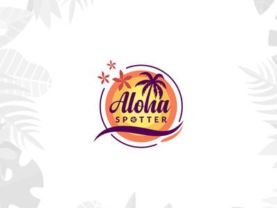 Aloha Spotter Logo Design aloha badge beach bright emblem hawaii hawaiian logo vibrant