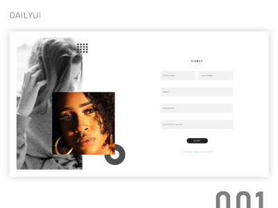 Sign up daily challange dailyui 001 design signup website