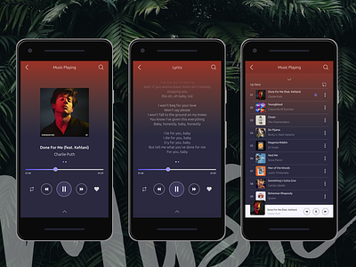My Music — Music Player UI android animation clean color gif interactive lyrics music music player pixel singer sketch