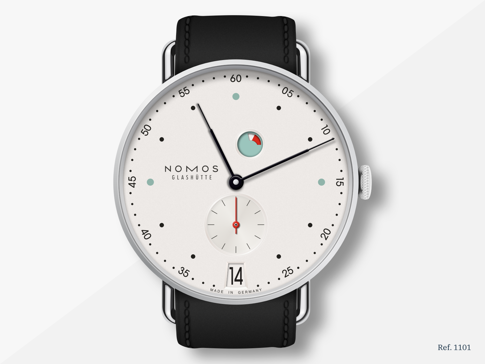 Nomos Metro Date Power Reserve (Ref. 1101) nomos sketch sketchapp vector vector illustration watch