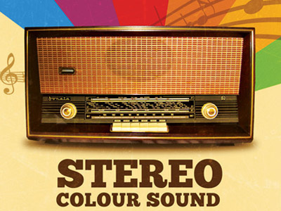 Stereo Colour Sound design poster print retro vintage
