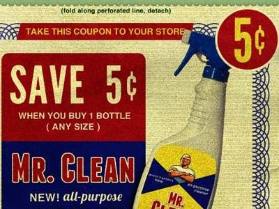 Mr. Clean coupon photoshop retro vintage