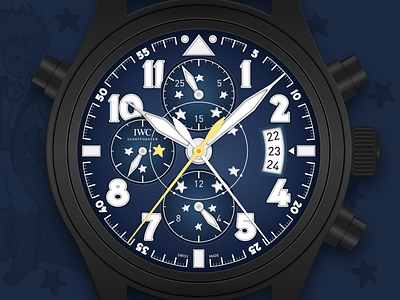 Le Petit Prince IWC Schaffhausen Watch Illustration illustration iwc schaffhausen le petit prince little prince sketch sketchapp vector watch