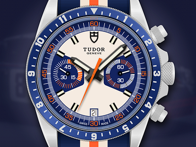 Tudor Heritage Chrono Blue Watch Illustration
