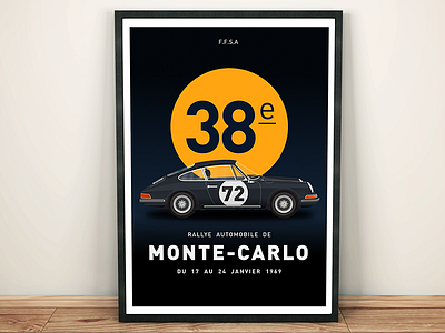 Rallye Automobile De Monte Carlo 1969 Poster Design illustration porsche porsche 911 poster poster design racing sketch sketchapp vector