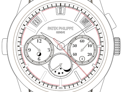 Work In Progress Patek Philippe 5208P icon illustration patek philippe sketch sketchapp vector watch