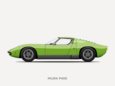 Lamborghini Miura P400 Illustration car classic car design icon illustration lamborghini miura p400 sketch sketchapp vector vintage