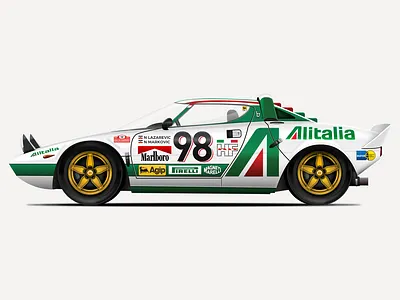 1974 Lancia Stratos HF Stradale Vector Illustration car classic car design icon illustration lancia lancia stratos sketch sketchapp vector vintage