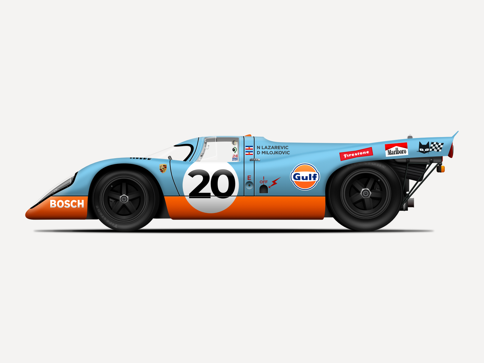 Porsche 917 Illustration by Nikola Lazarevic on Dribbble