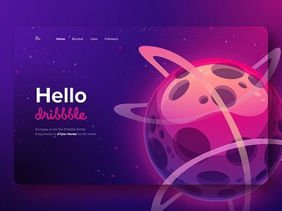 Hello Dribbble art design illustration illustrator minimal ui ux vector web website