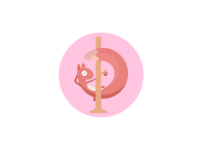 MomoPolepole animal animal art branding dancing design illustration illustrator logo peach pink pole red squirrel vector