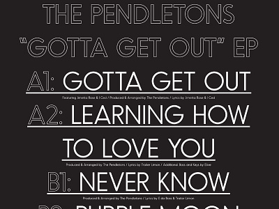 Pendletons — Gotta Get Out EP (Back)