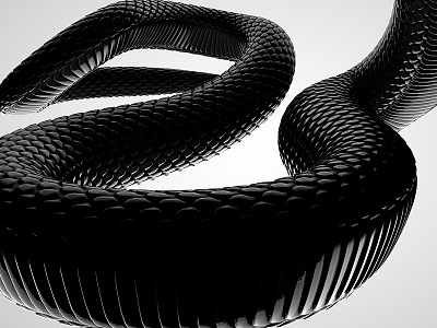 Black Scales 3d black cg cinema 4d render snake wip