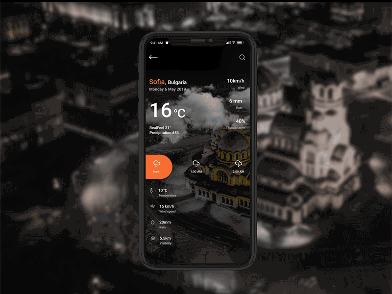Minimal Weather App 🌙 app design app animation dark app darkmode ios mobile app uidesign uiuxdesign weather app