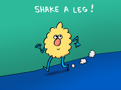 Shake a leg! cartoon ferbils illustration running