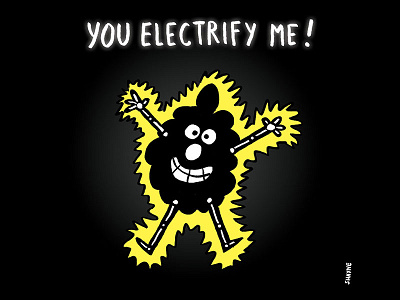 You electrify me! cartoon electricity ferbils illustration power skeleton