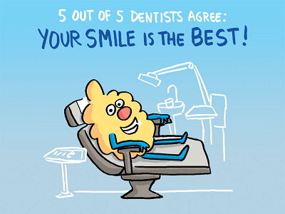 Dentists Agree: Your Smile is the Best! cartoon cute dentist ferbils illustration smile teeth