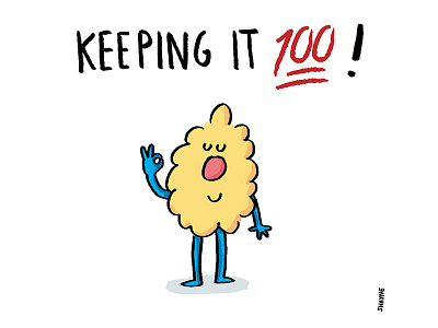 Keeping it 💯 ! 100 cartoon ferbils illustration okay