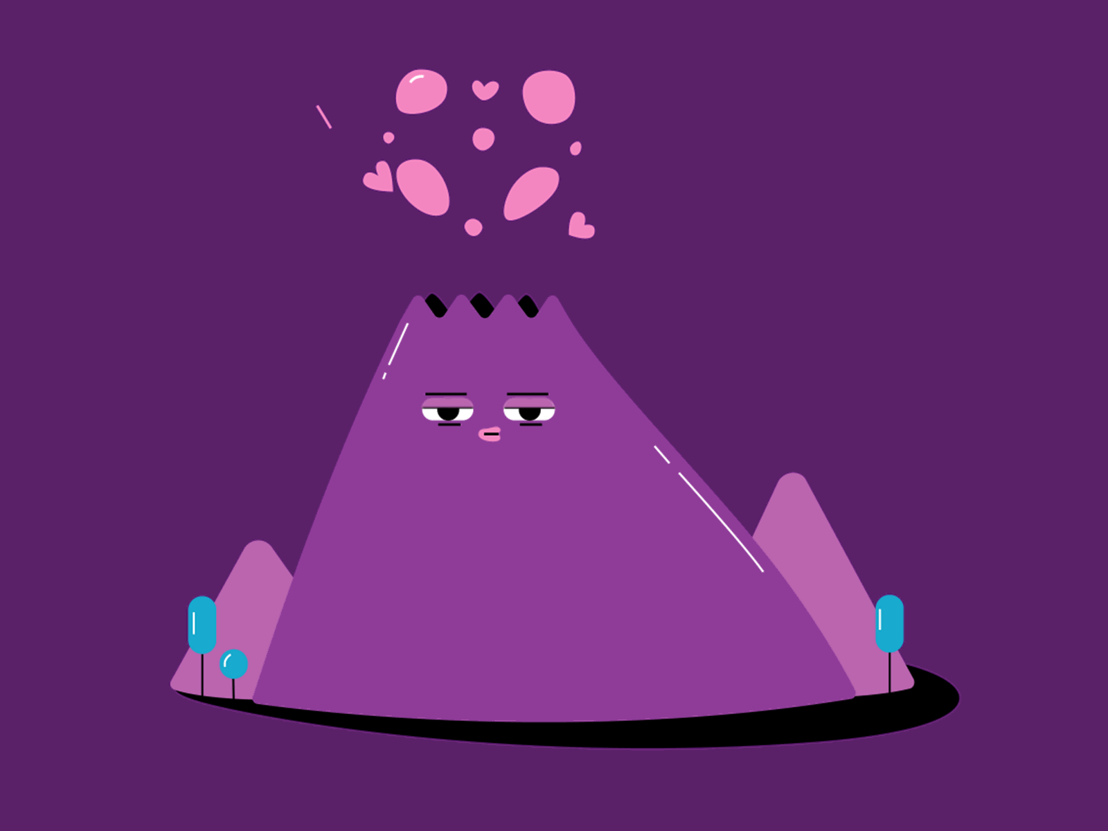 Seductive volcano 2d animated animation cute gif illustration kiss mountain sexy volcano