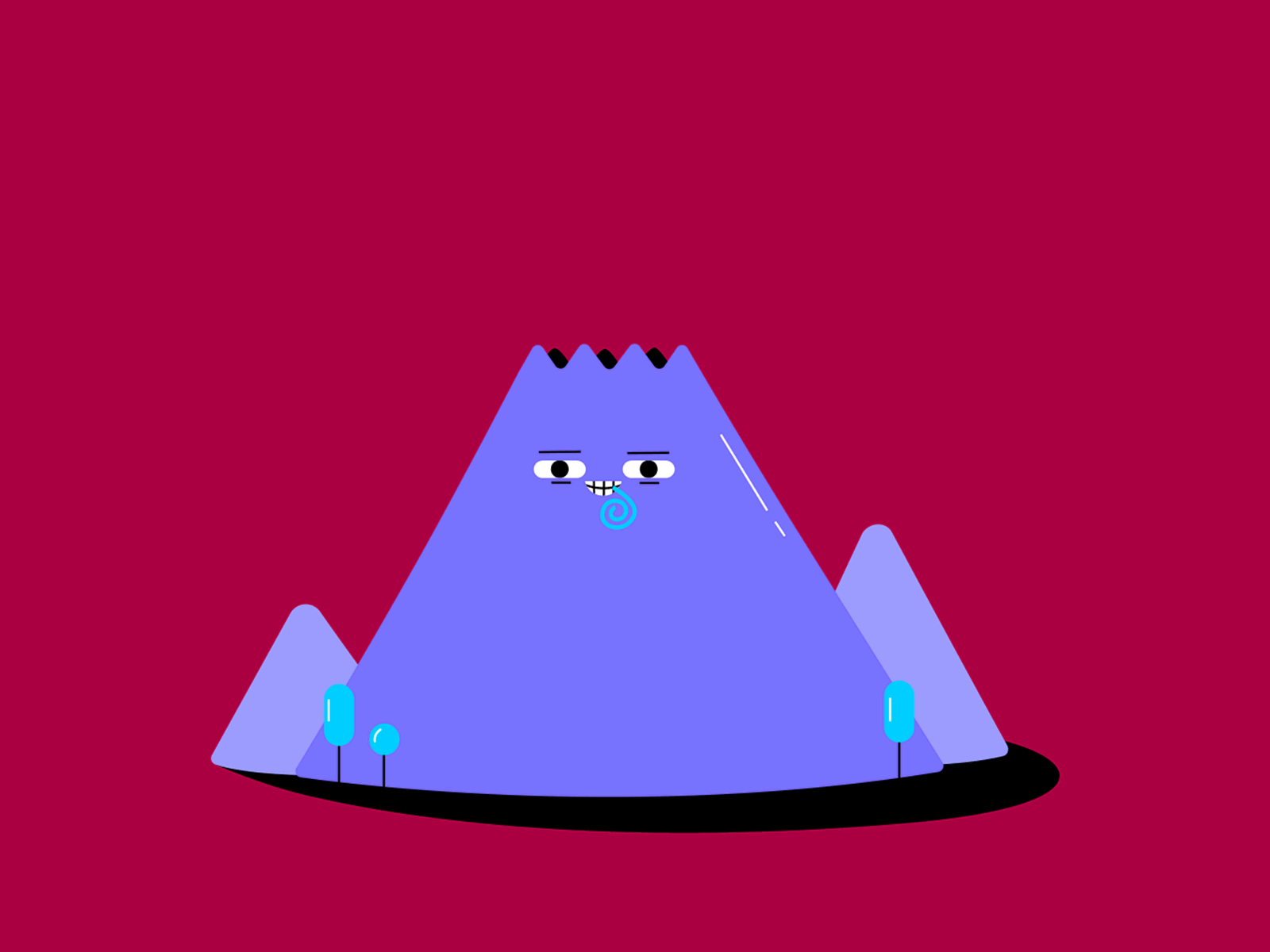 Tadaah 2d animated animation birthday celebration cheerful cute fountain gif happy illustration mountain