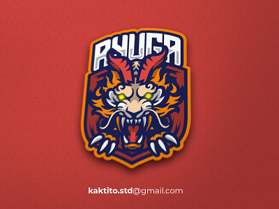 Ryuga E Sport logo branding debut design designgraphic esport logo mascot mascot logo vector