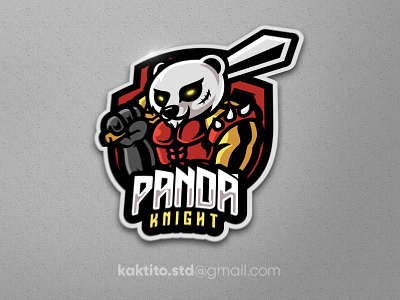 Panda Knight debut design designgraphic esport illustration logo mascot mascot logo vector