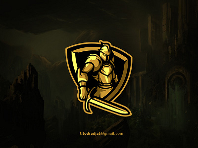 Golden Knight csgo design esport fortnite games logo mascot pubg